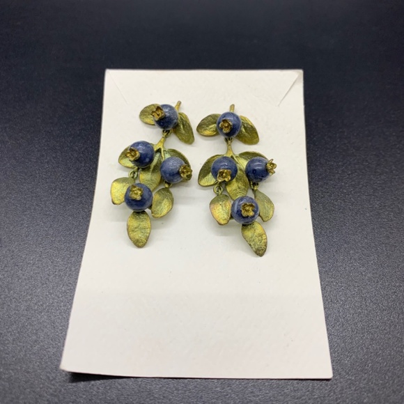 Blueberry Drop Post Earrings by Michael Michaud - Picture 3 of 4